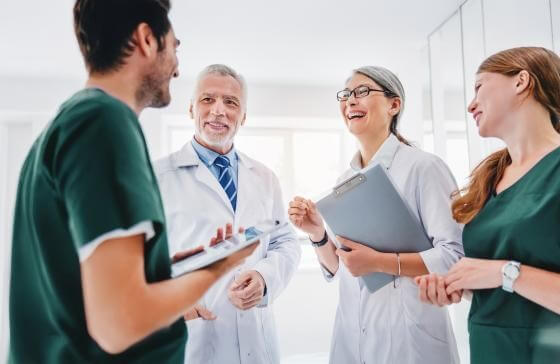 Cancer care team having a conversation